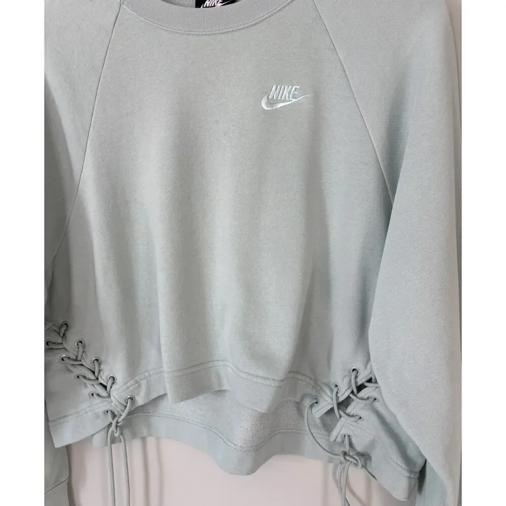 Nike Women's Cropped Lace Up Sweatshirt Medium
